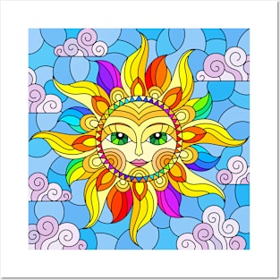 Eternal Sun Stained Glass Design Posters and Art